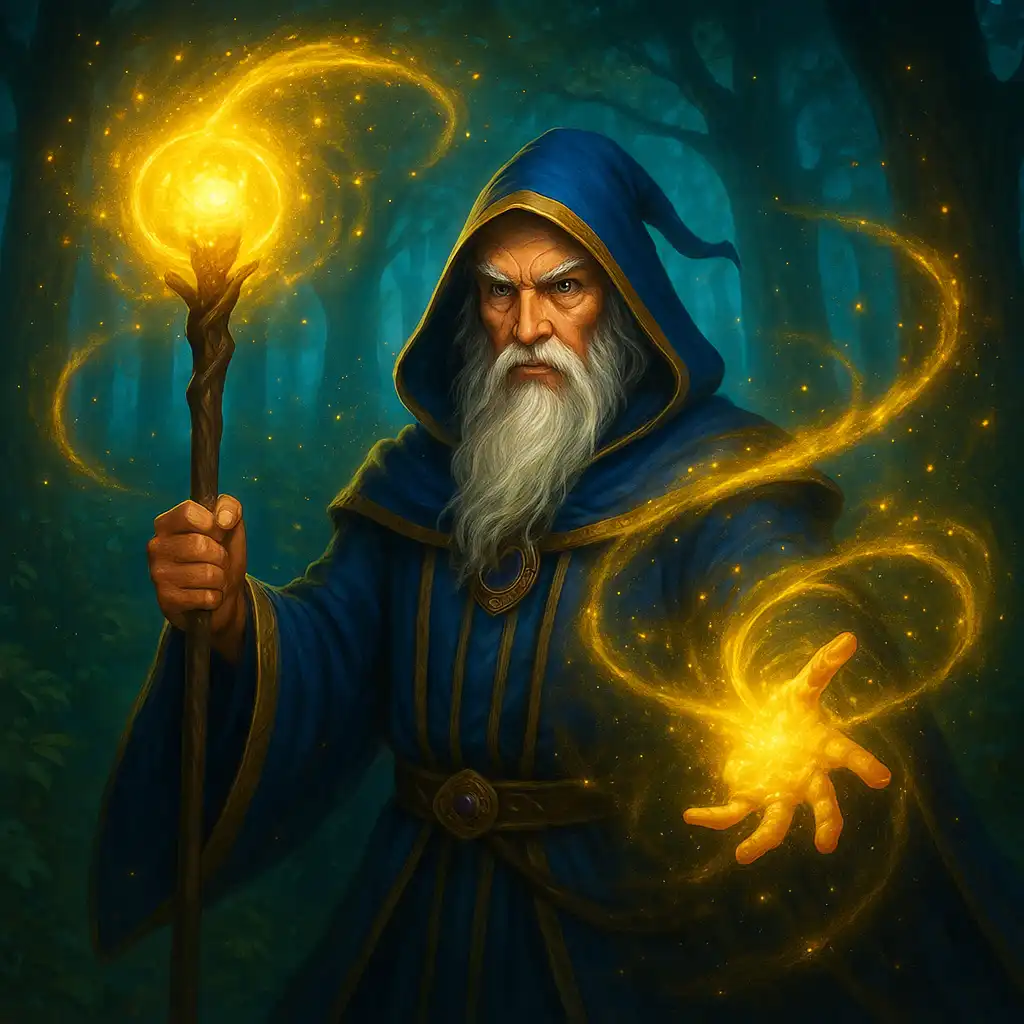 Rise of Merlin slot game artwork