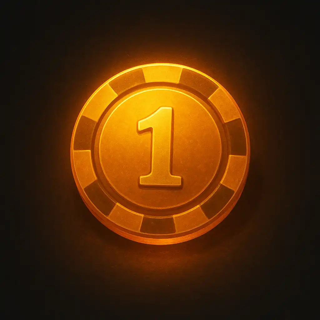 Three numbered casino chips stacked to represent the sign-up steps