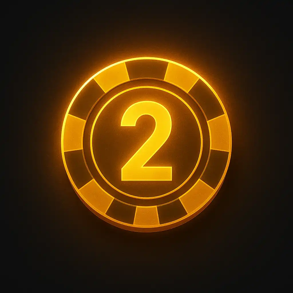 Three numbered casino chips stacked to represent the sign-up steps